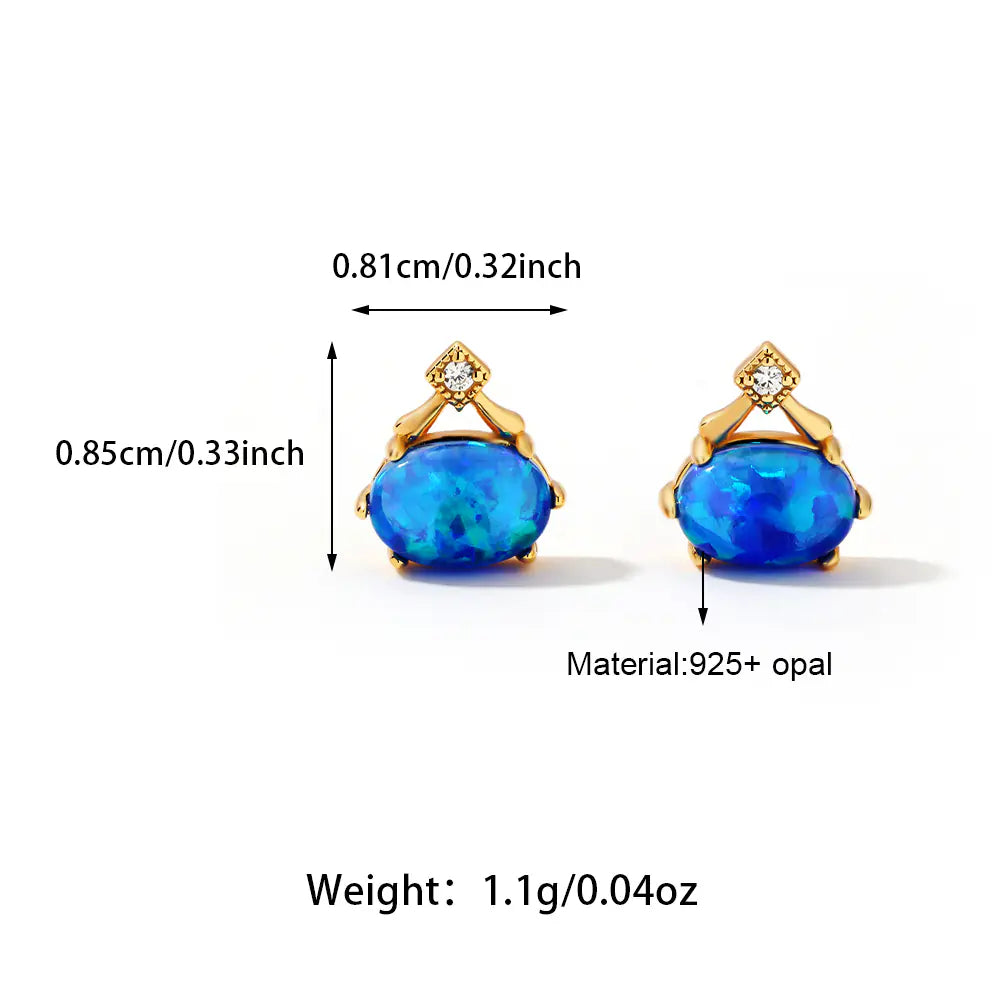 S925 Blue Opal Vintage Earrings Available