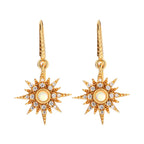 S925 Sun Design Opal Vintage Earrings