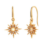 S925 Sun Design Opal Vintage Earrings