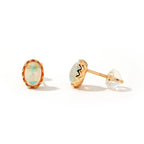 S925 Egg Shape Design Opal Earrings Supplier