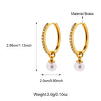 Brass Zircon Stud Earrings