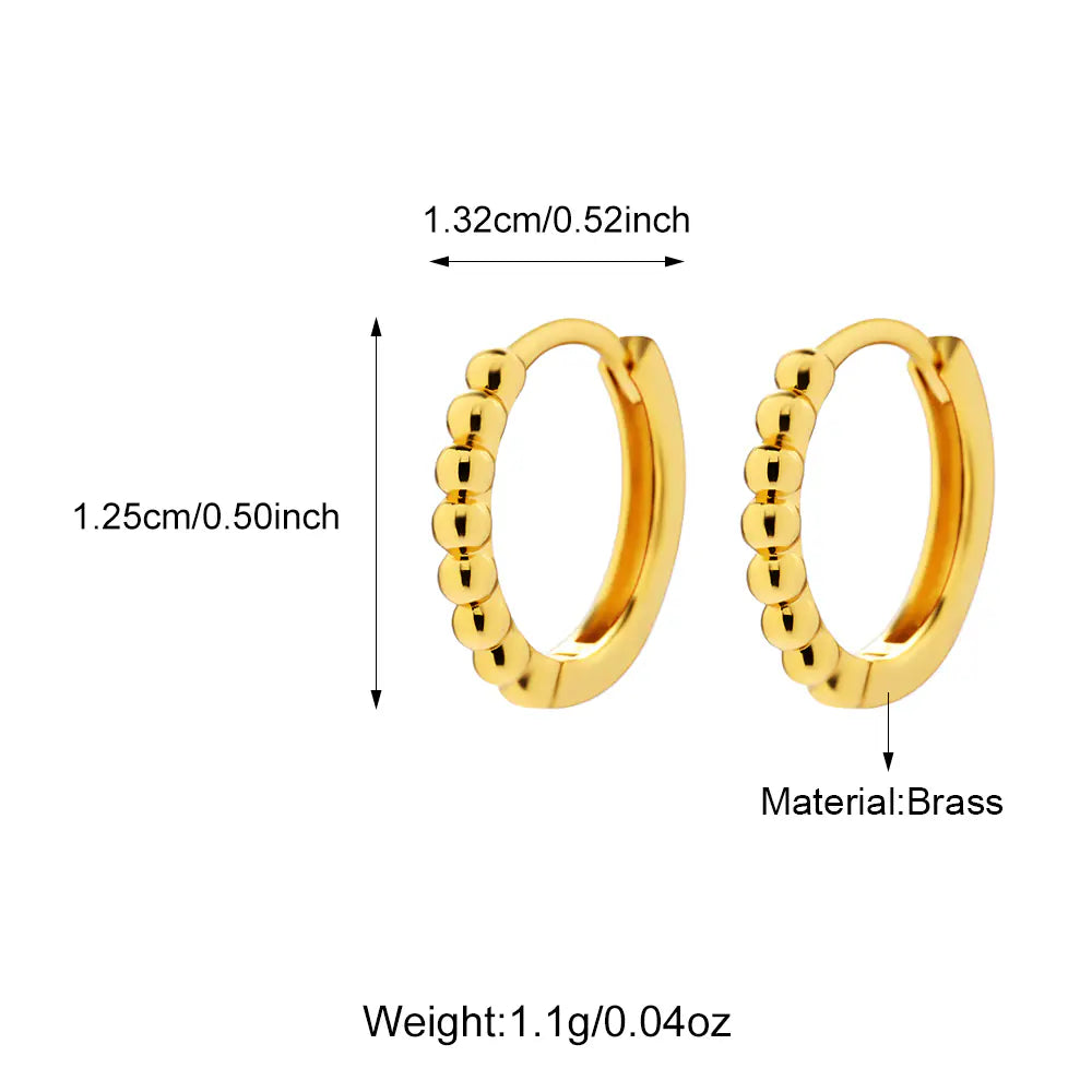 Brass Zircon Stud Earrings