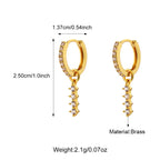 Brass Zircon Stud Earrings