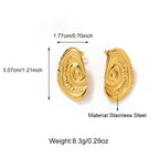 Ocean Style Stainless Steel Hypoallergenic Spiral Earrings