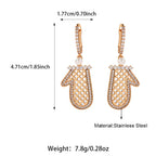 Grid Pearls Inlaid Diamonds Christmas Earrings