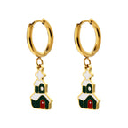 Christmas Tree Stainless Steel Hoop Earrings Luxury