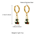 Christmas Tree Stainless Steel Hoop Earrings Luxury