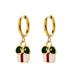 Stainless Steel Gold Plated Christmas Gift Earrings