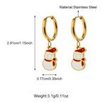 Stainless Steel Christmas Hoop Earrings with Tree Snowman