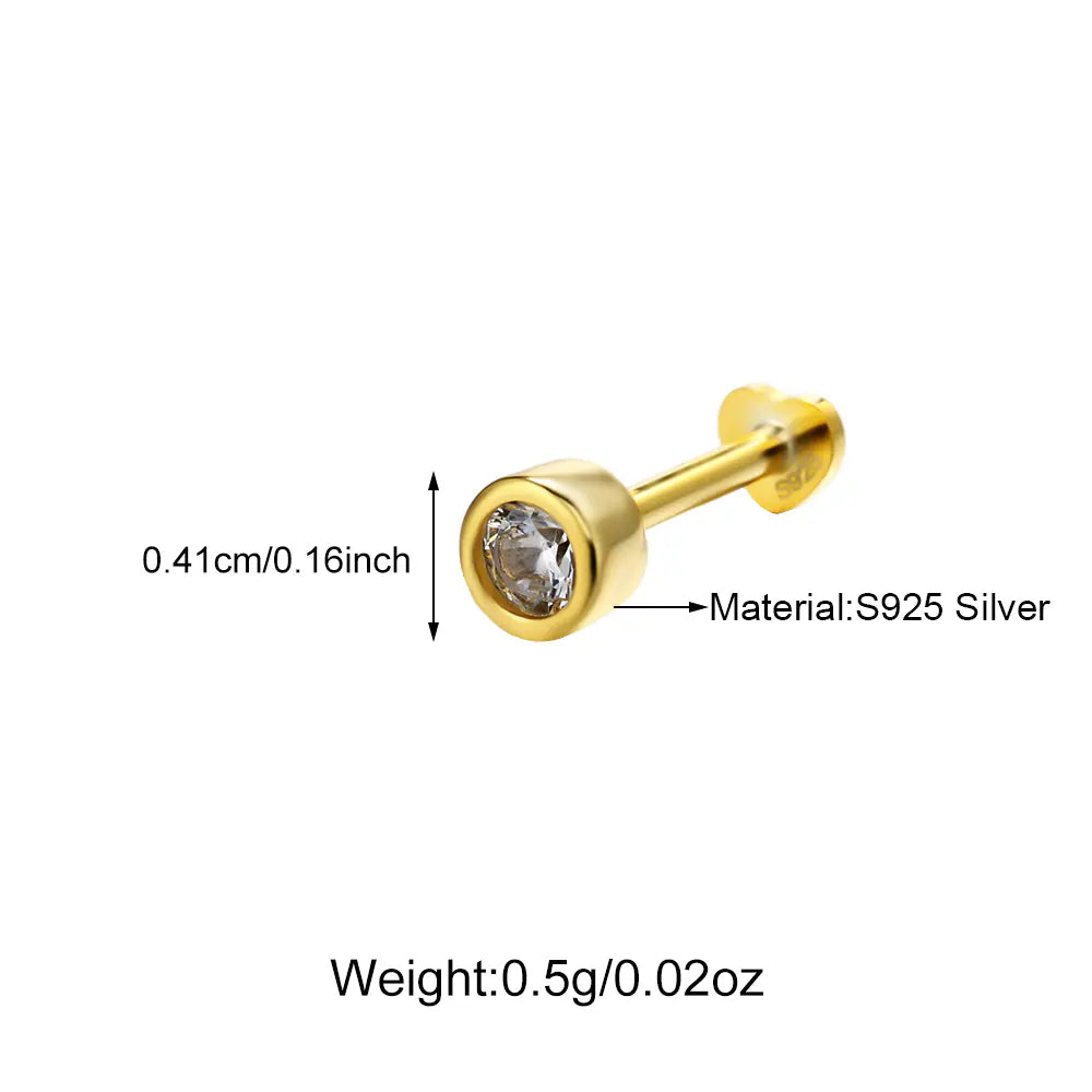 S925 Sterling Silver Unique Niche Design Fine Stud Earrings