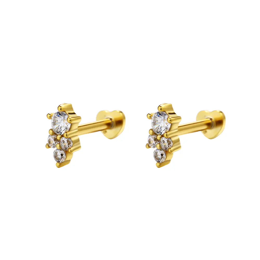 S925 Sterling Silver Unique Niche Design Fine Stud Earrings