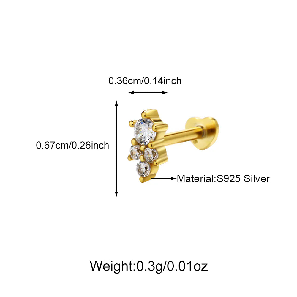 S925 Sterling Silver Unique Niche Design Fine Stud Earrings