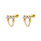 Classical 925 Sterling Silver Clear CZ Cartilage Earring
