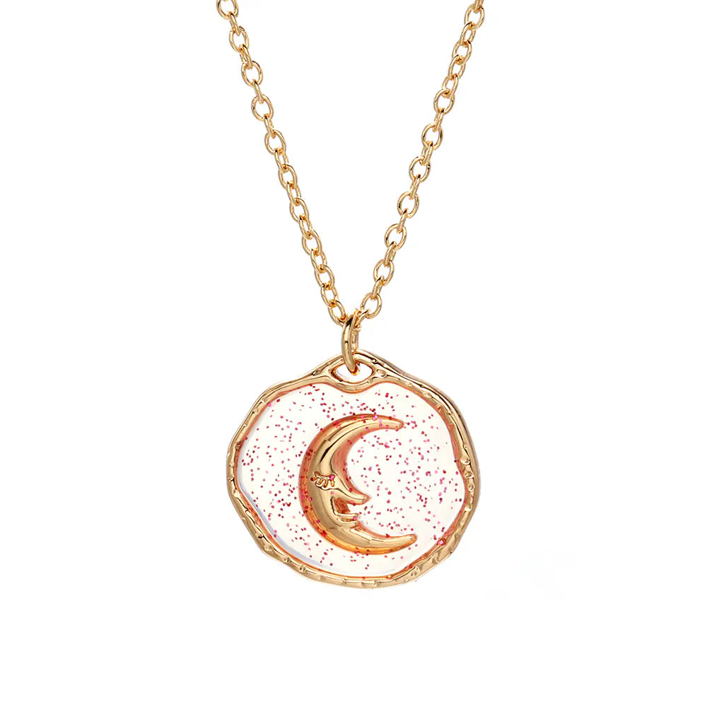 Hot-selling Brass Glass Print Necklace