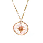Hot-selling Brass Glass Print Necklace