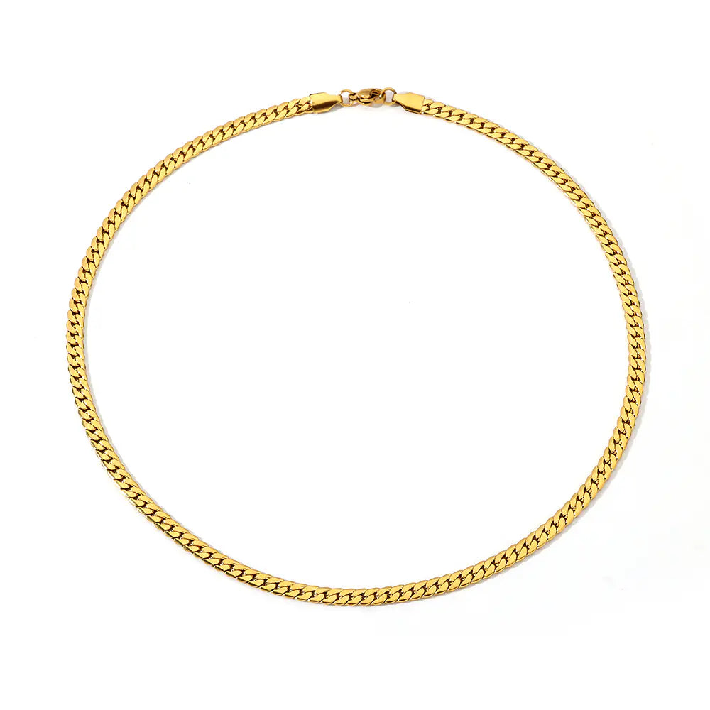 Stainless Steel Flat SnakeBone Chain Necklace