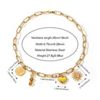 Stainless Steel Combine Square Chain Necklace
