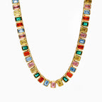 Colorful Rectangular Tennis Chain