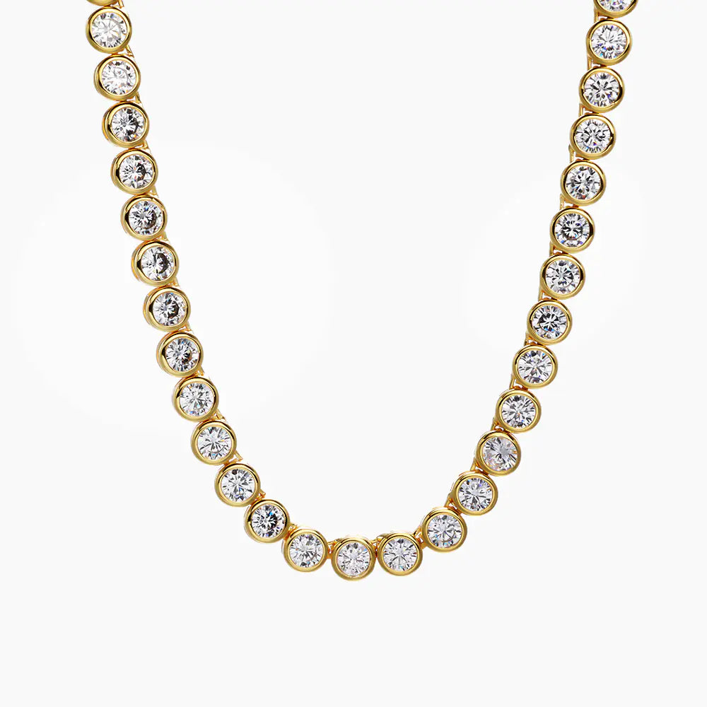 Round Bezel Setting Tennis Chain