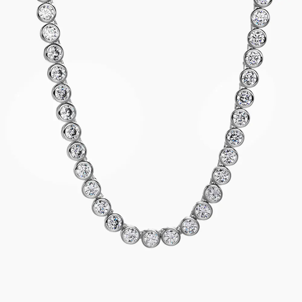 Round Bezel Setting Tennis Chain