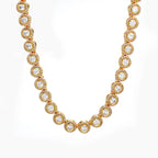 Cluster Bezel Setting Tennis Necklace