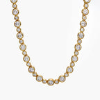 Round Alternating Bezel-Set Tennis Chain