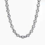 Round Alternating Bezel-Set Tennis Chain