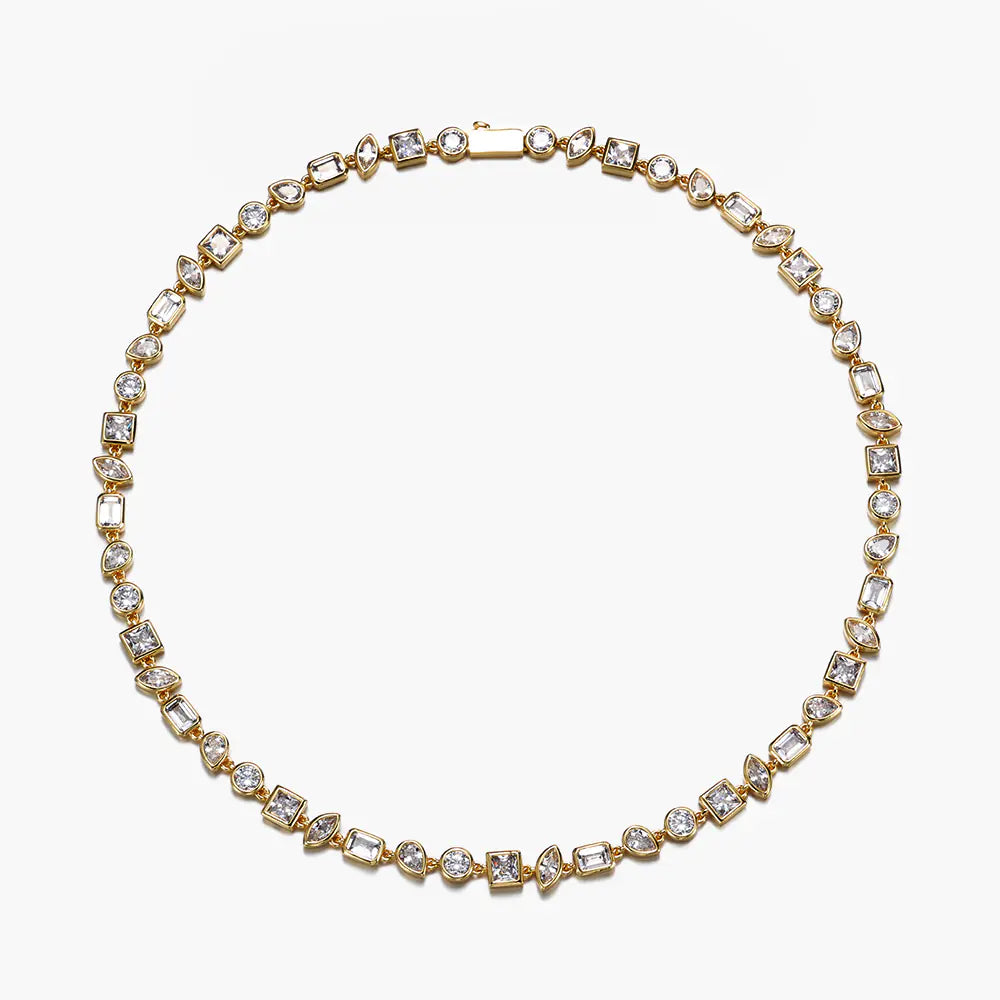 Shaped Burishied Setting Tennis Chain