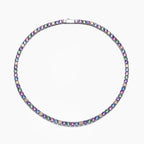 Brass CZ Colorful Tennis Necklace