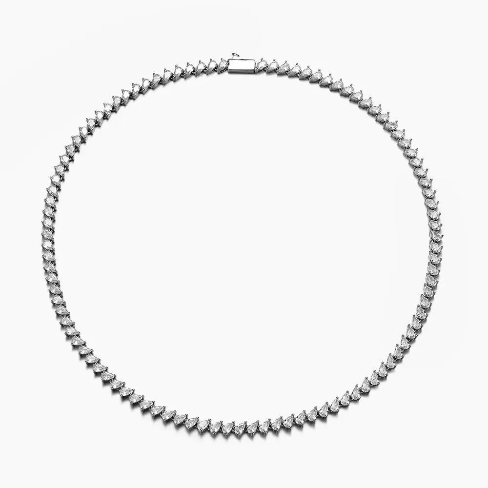 5mm Slanted Waterdrop Tennis Chain Necklace