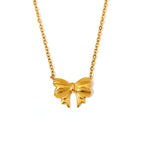 Stainless Steel Bow Knot Pendant Necklace