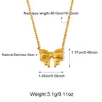 Stainless Steel Bow Knot Pendant Necklace