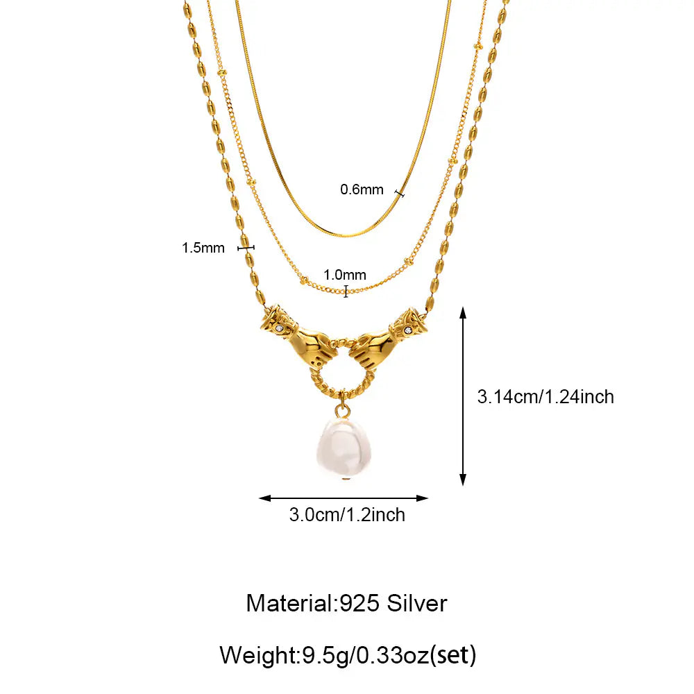 New 925 Silver Pearl Hand Bead Chain