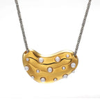 Trendy 316L Gold Stainless Steel Pearl Necklace