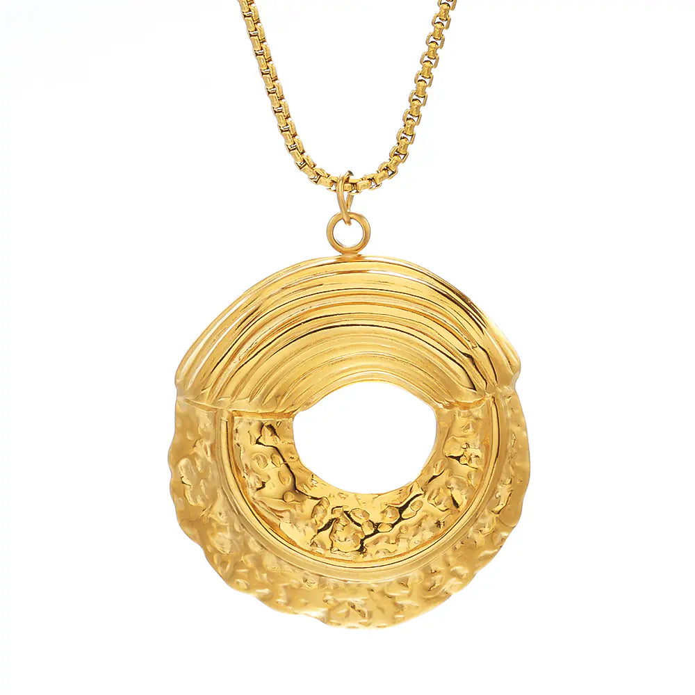 Gold Plated Stainless Steel Circle Necklace