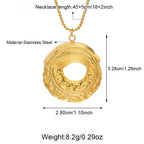 Gold Plated Stainless Steel Circle Necklace