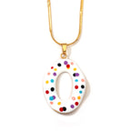 Stainless Steel Enamel Doughnut Necklace