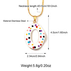 Stainless Steel Enamel Doughnut Necklace