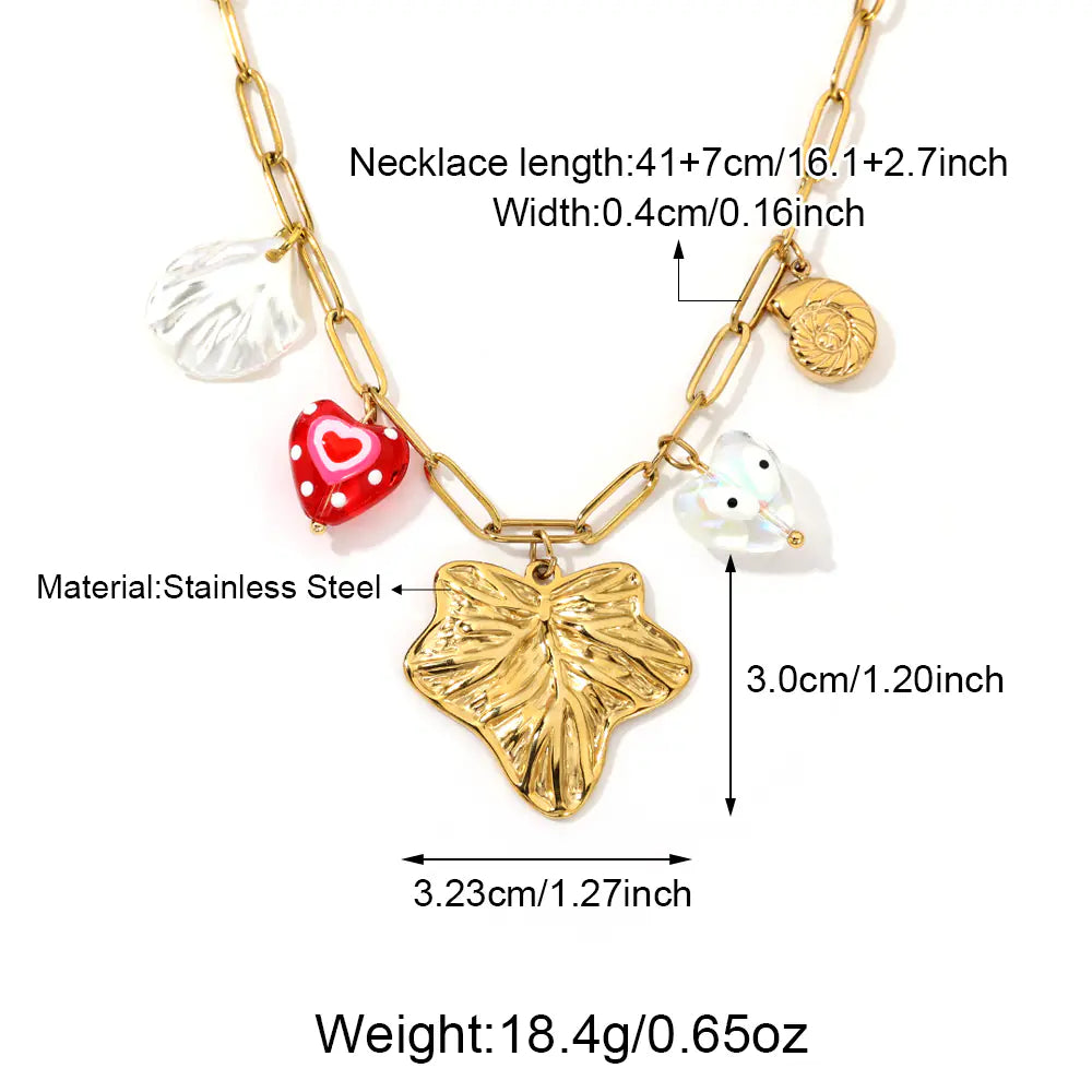 Stainless Steel Maple Leaf Design Necklace
