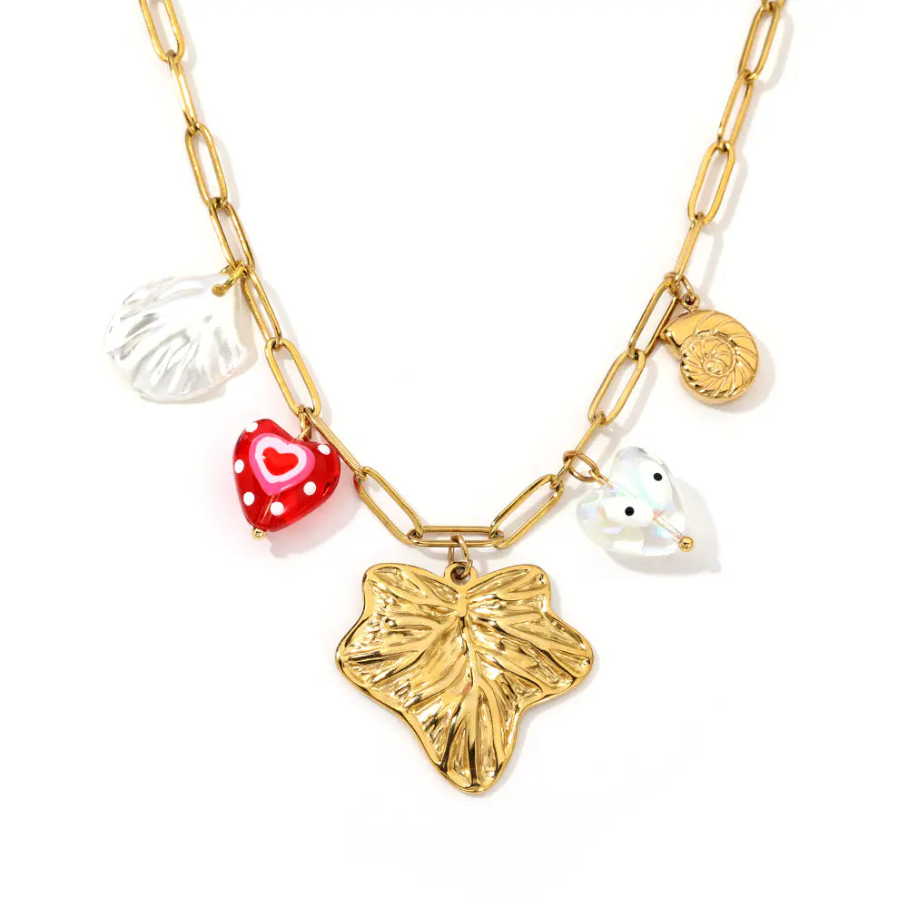 Stainless Steel Maple Leaf Design Necklace
