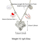 Stainless Steel Maple Leaf Design Necklace