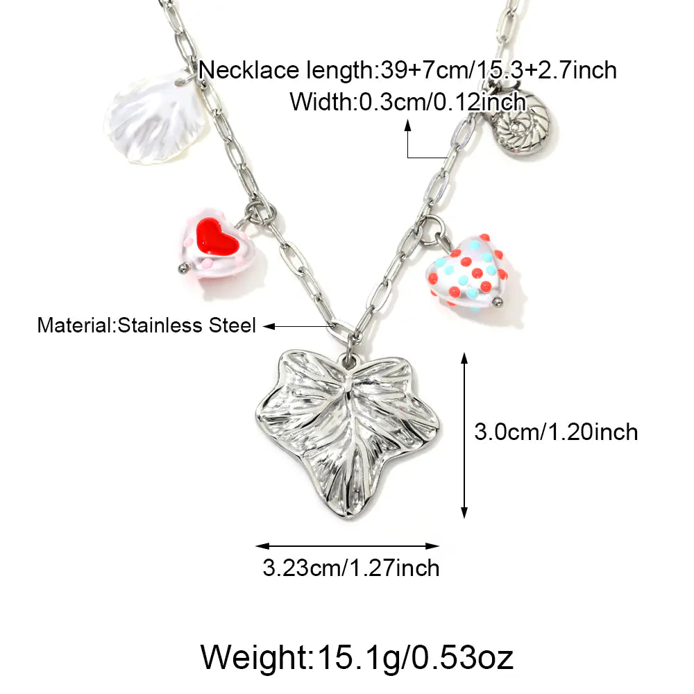 Stainless Steel Maple Leaf Design Necklace