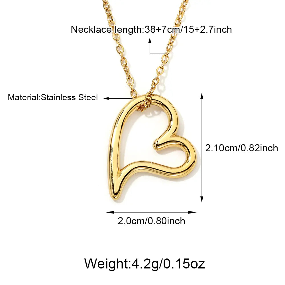 Irregular Heart Shape Stainless Steel Necklace Hot Sale