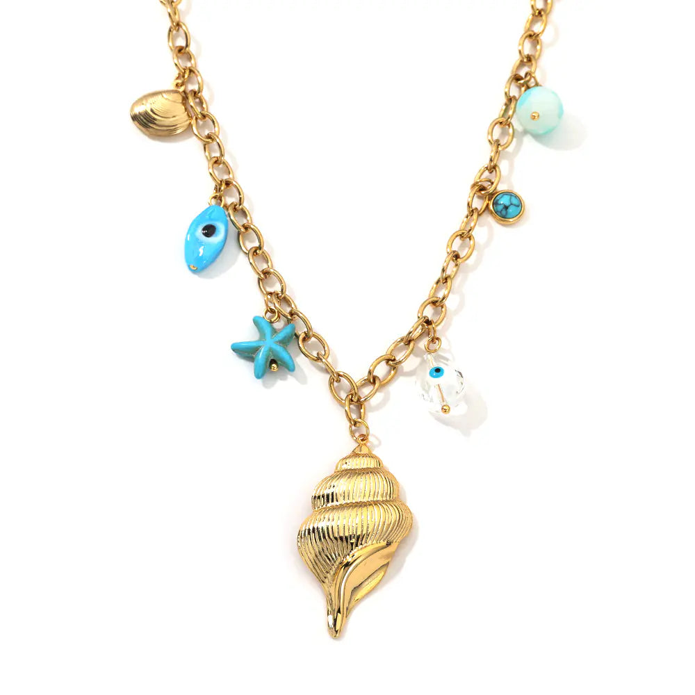 Sea Conch Design Stainless Steel Necklace