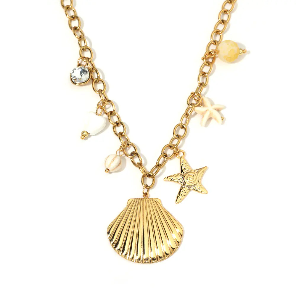 Stainless Steel Shell Pendant Necklace