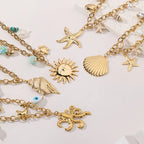 Marine Stainless Steel Multi Drop Pendant Necklace
