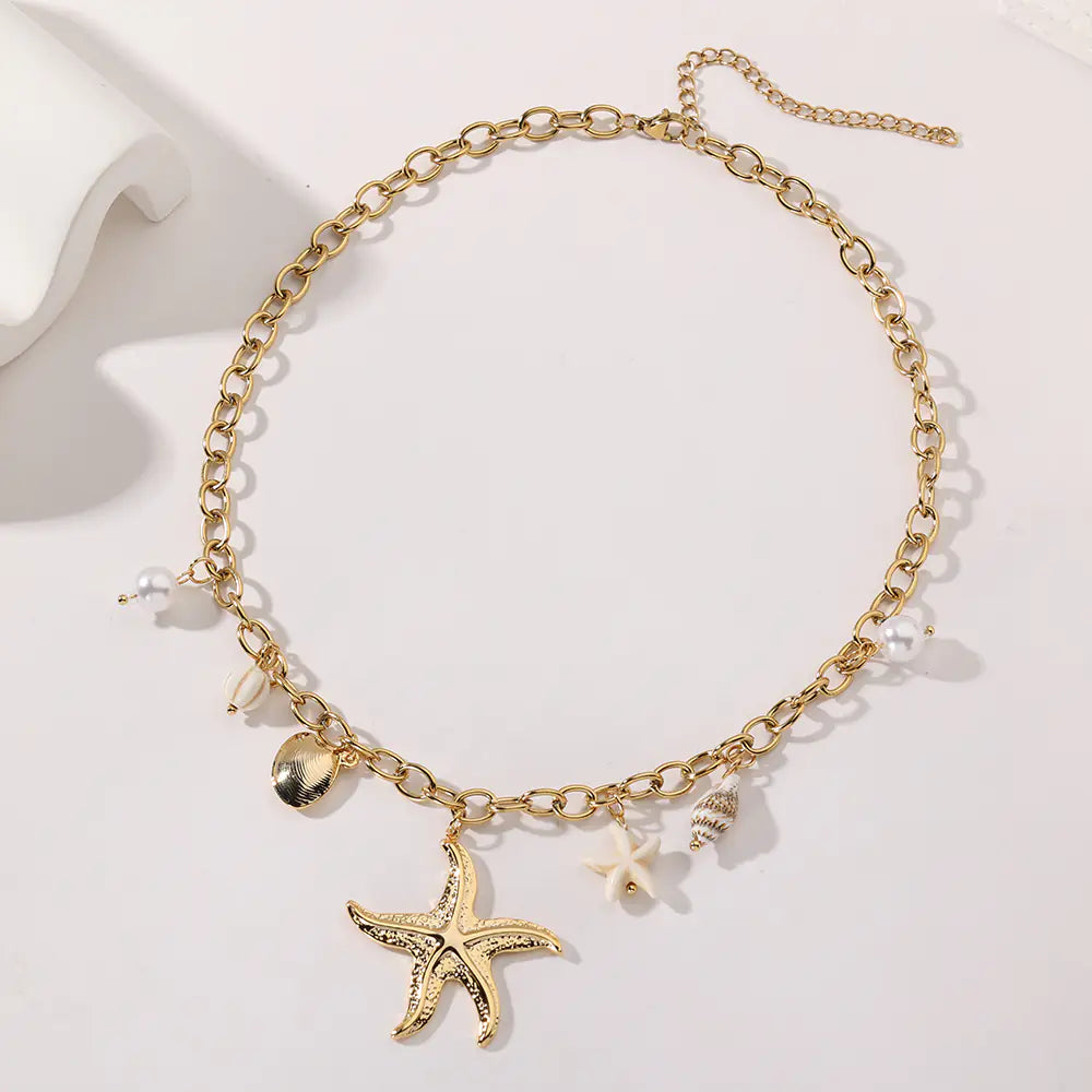 Marine Stainless Steel Multi Drop Pendant Necklace