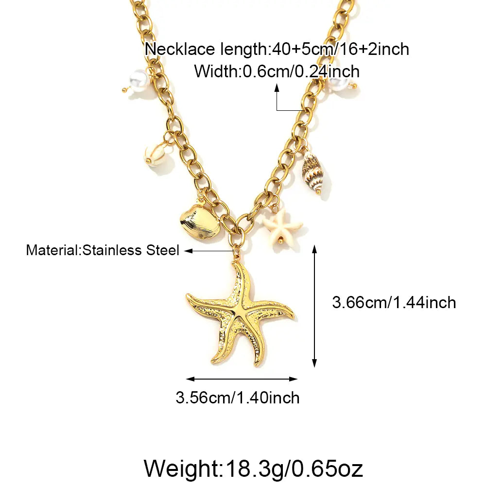 Marine Stainless Steel Multi Drop Pendant Necklace