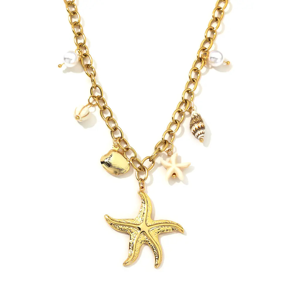 Marine Stainless Steel Multi Drop Pendant Necklace