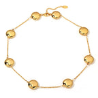 Stainless Steel Flat Ball Adjustable Necklace